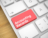 Accounting Records - Inscription on the Red Keyboard Key. 3D.