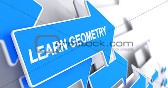 Learn Geometry - Label on Blue Arrow. 3D.
