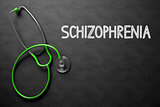 Schizophrenia Concept on Chalkboard. 3D Illustration.