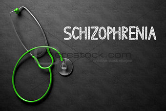 Schizophrenia Concept on Chalkboard. 3D Illustration.