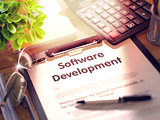 Software Development - Text on Clipboard. 3d.