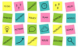 Business set of sticky notes messages
