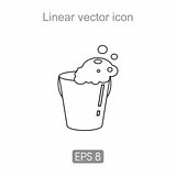 Bucket with water icon