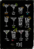 Cocktail menu color graphic chalk