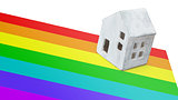 Small house on flag - Rainbow flag