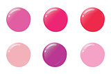 Nail polish drops different trendy colors for beauty salon banners, web, materials design.