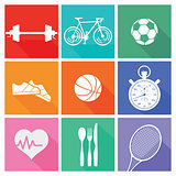 Sports and leisure collection isolated