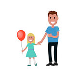 Father and daughter together character vector