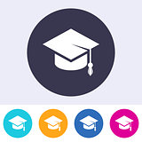 Education icon graduation cap sign