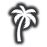 Halftone effect vector palm tree icon