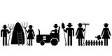Farm farmer worker pictograms