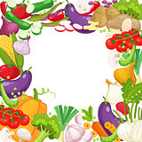 Vector frame of fresh vegetables for your design