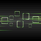 Abstract green glowing vector squares
