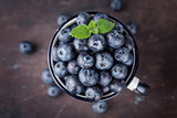 Fresh blueberries in a cup