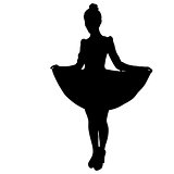 Beautiful fashion girl silhouette on a white background