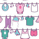 Seamless pattern with baby clothes