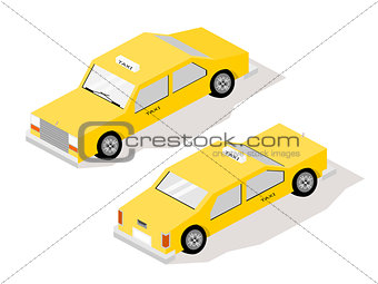 Isometric Car Yellow Taxi