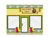 Flat Design Hair and Nail Business Building