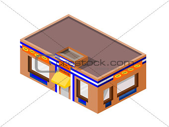 Isometric Taco Business Building