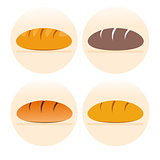 Set of french bread icons