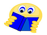 Emoji reading blue book