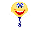 Emoji business man dressed in white collar and blue tie
