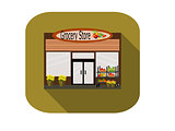 Icon Flat Design Grocery Store