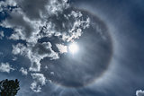 Parhelion in the cloudy sky