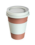 Plastic coffee cup templates, isolated