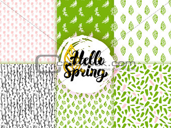 Spring Trendy Seamless Patterns