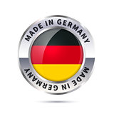 Glossy metal badge icon, made in Germany