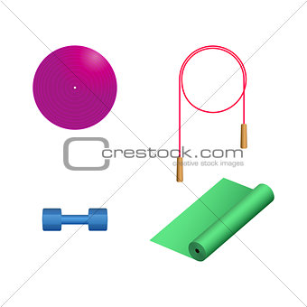 Sports fitness icons, vector illustration.