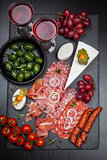 Platter of antipasti and appetizers