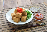 fried tofu with dipping sauce