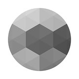 Circle with grey triangulation effect.
