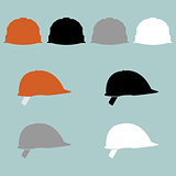 Construction helmet different colour icon.