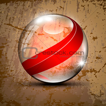 Transparent sphere with red lines