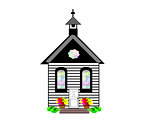 Isolated white country cute church flat design