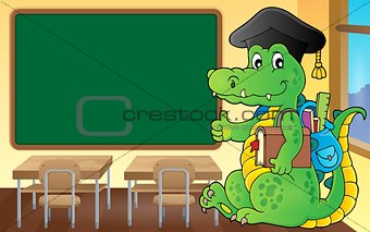 School theme crocodile image 3