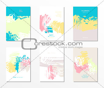 Set of vector postcards