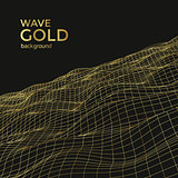 Wireframe gold wave