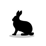 Hare wild black silhouette animal