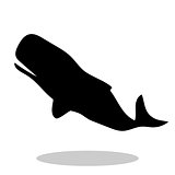 Whale undersea black silhouette animal