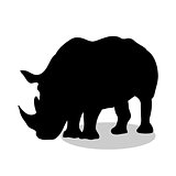 Rhinoceros mammal black silhouette animal