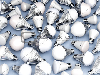 Different types of LED light bulbs 