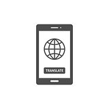 Globe on smartphone screen icon