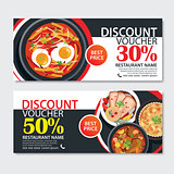 Discount voucher french food template design.