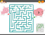 maze leisure game with pigs