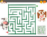 maze leisure game with cows