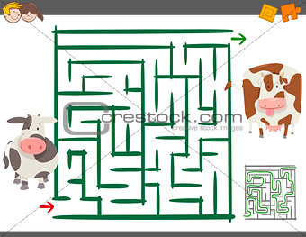 maze leisure game with cows